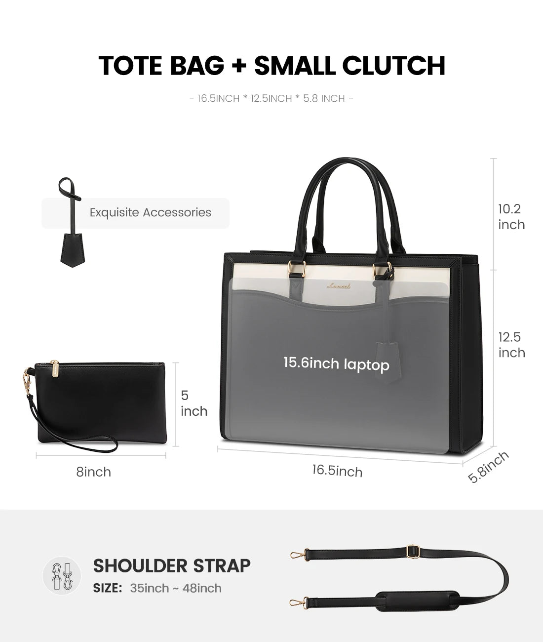 JMT-160458 Women's Waterproof Leather Laptop Tote Bag with Customizable Design for Business Use