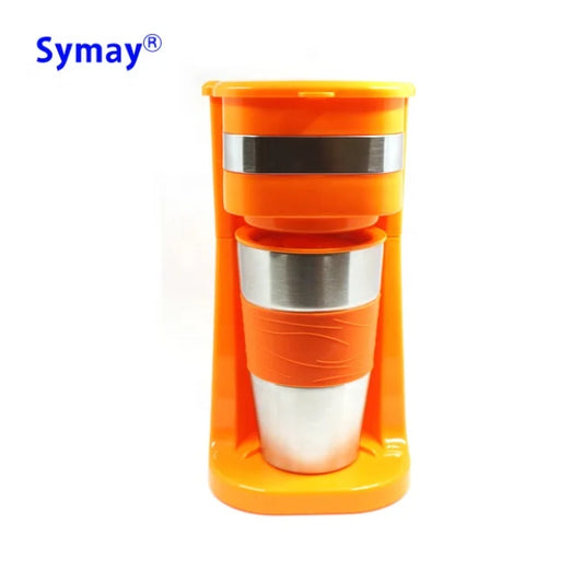 JMT-160906 Colourful Electric Personal Drip Coffee Maker with Travel Coffee Cup and Stainless Steel Accents