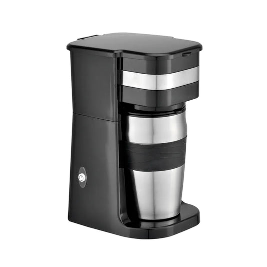 JMT-160906 Colourful Electric Personal Drip Coffee Maker with Travel Coffee Cup and Stainless Steel Accents