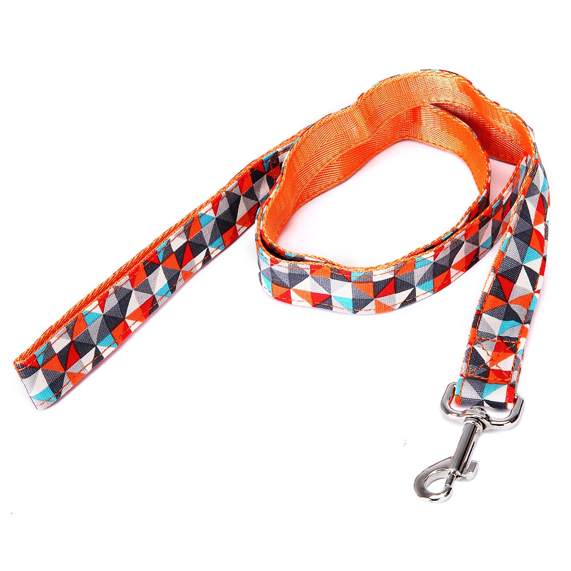 JMT-160970 Plaid Stripe Dog Leash with Extension Strap in Black Imitation Nylon