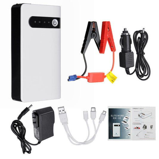 JMT-160970 Portable Car Starter and Mobile Power Battery Charger, 12V Input, 5V Output, Model MVP02262, White, 650g