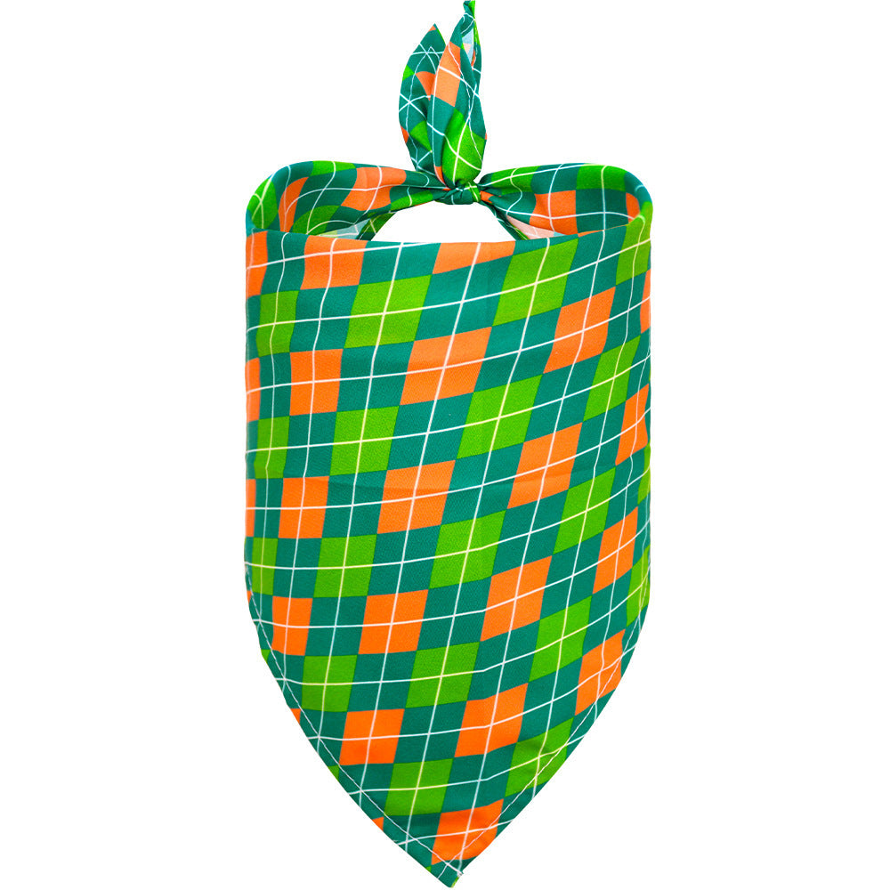 JMT-161098 Lucky Clover Triangle Towel Dog Scarf - Stylish Pet Accessory for Small & Medium Dogs
