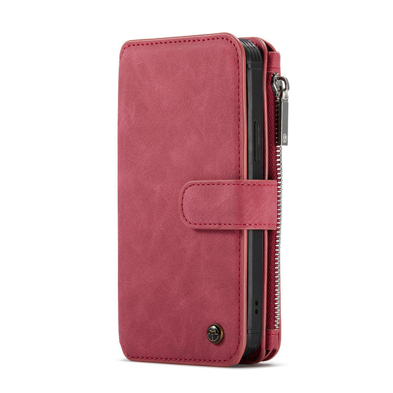 JMT-161162 Mobile Phone Split Flip Case for Apple - Imitation Leather, Available in Brown, Red, and Black