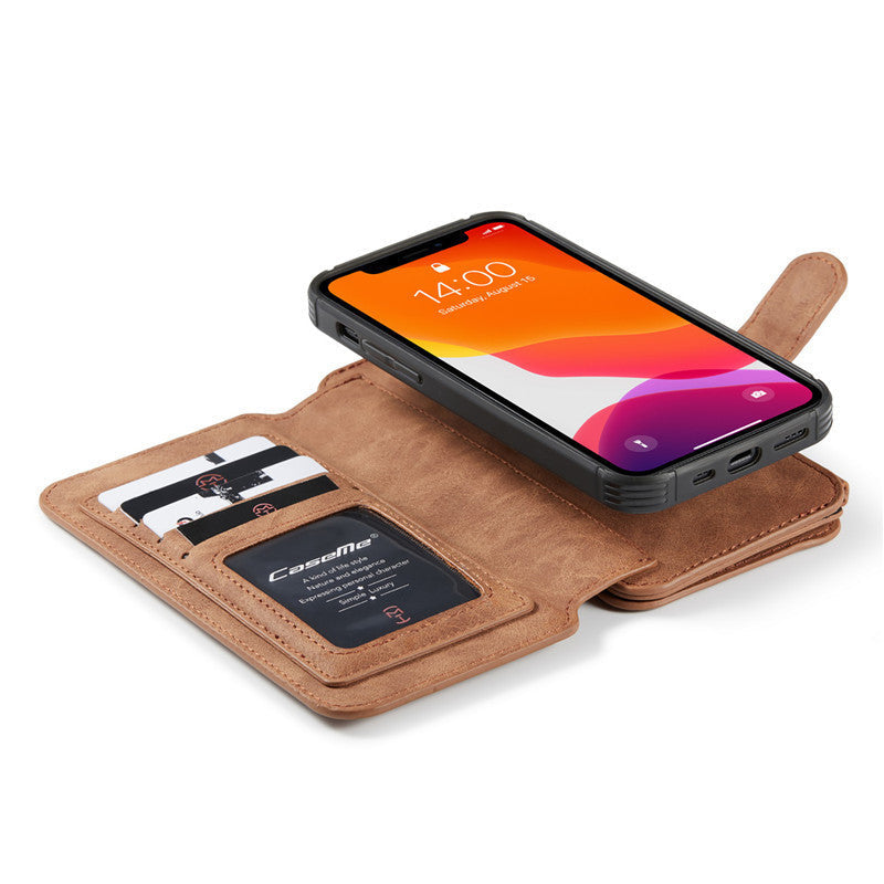 JMT-161162 Mobile Phone Split Flip Case for Apple - Imitation Leather, Available in Brown, Red, and Black
