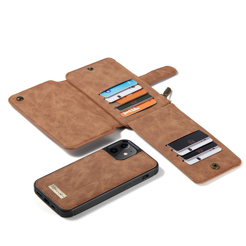 JMT-161162 Mobile Phone Split Flip Case for Apple - Imitation Leather, Available in Brown, Red, and Black