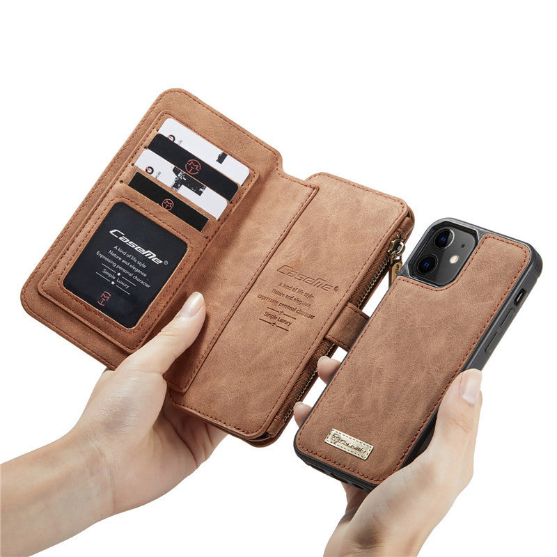 JMT-161162 Mobile Phone Split Flip Case for Apple - Imitation Leather, Available in Brown, Red, and Black