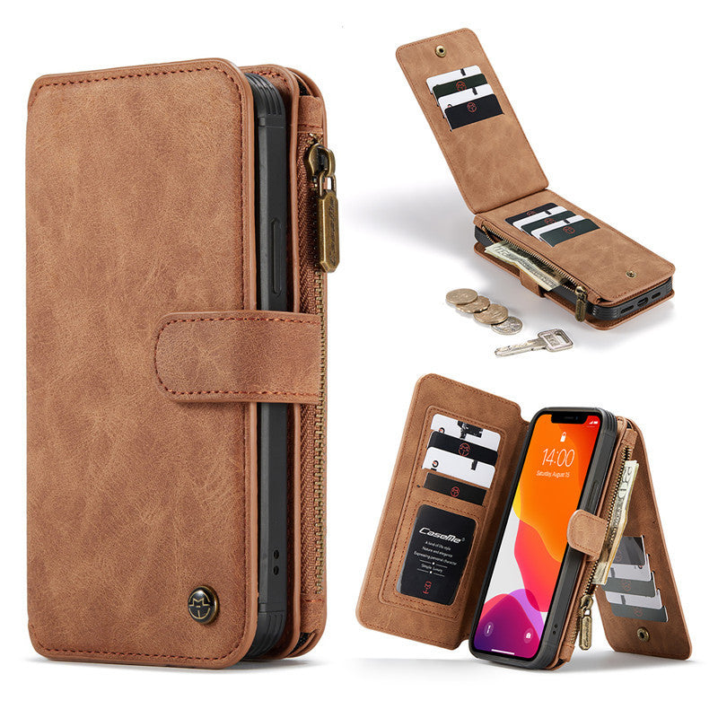JMT-161162 Mobile Phone Split Flip Case for Apple - Imitation Leather, Available in Brown, Red, and Black