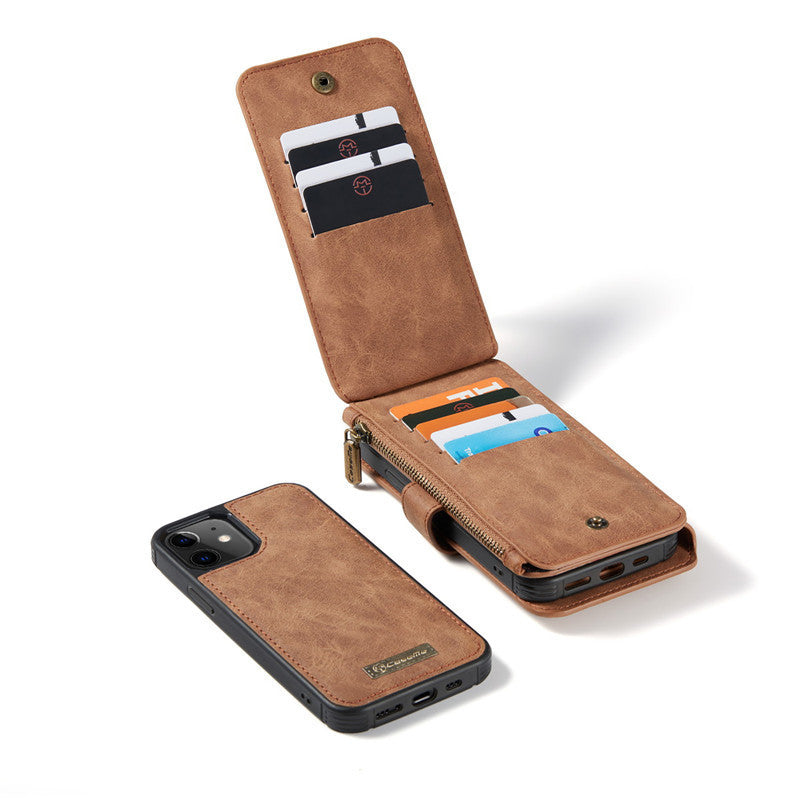 JMT-161162 Mobile Phone Split Flip Case for Apple - Imitation Leather, Available in Brown, Red, and Black