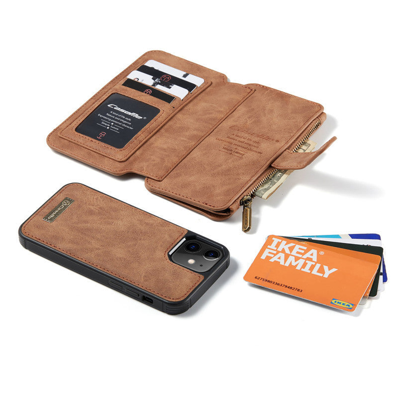 JMT-161162 Mobile Phone Split Flip Case for Apple - Imitation Leather, Available in Brown, Red, and Black