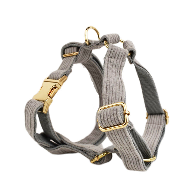 JMT-161290 Velvet Fabric Dog Collar with Bow, Flower, Vest, and Leash Accessories