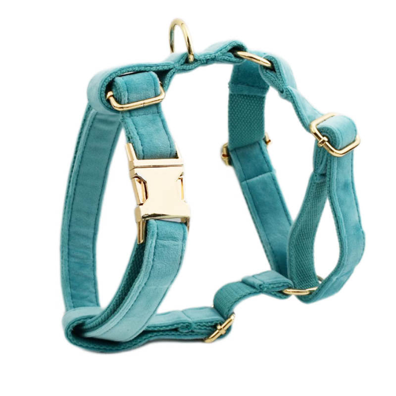 JMT-161290 Velvet Fabric Dog Collar with Bow, Flower, Vest, and Leash Accessories