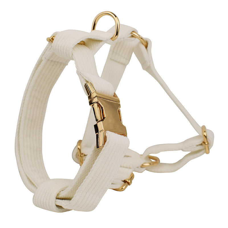 JMT-161290 Velvet Fabric Dog Collar with Bow, Flower, Vest, and Leash Accessories