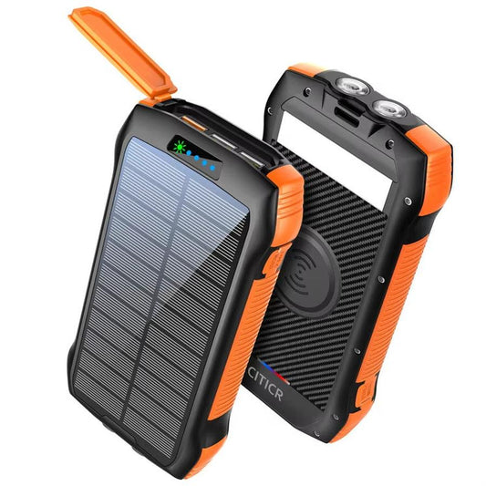 JMT-161802 20000mAh Solar Power Bank with IP67 Waterproof, High-speed Wireless Charging & Dual USB C Output