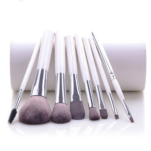 JMT-162058 8-Piece Makeup Brush Set with Wooden Handles for Foundation, Blush, and Eye Shadow Application