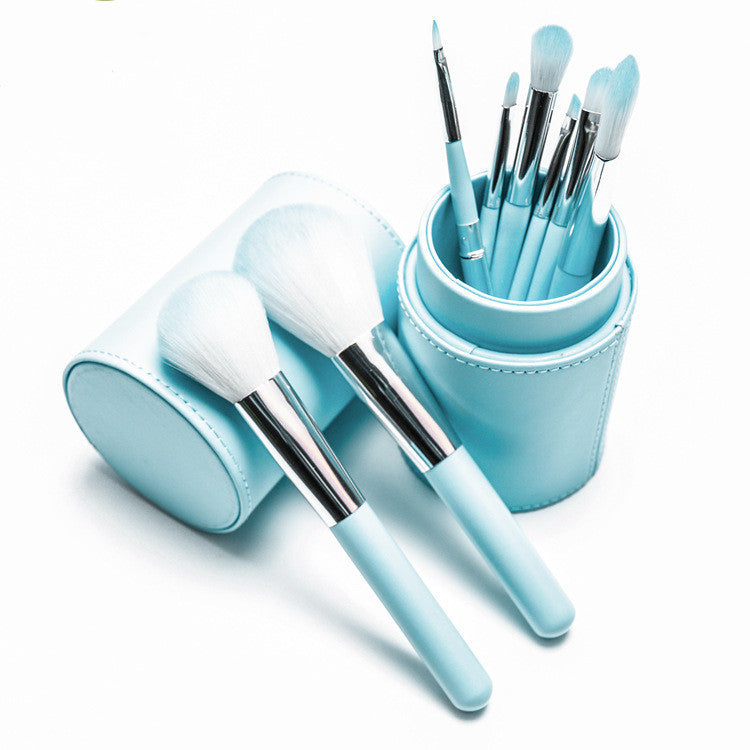 JMT-162058 8-Piece Makeup Brush Set with Wooden Handles for Foundation, Blush, and Eye Shadow Application