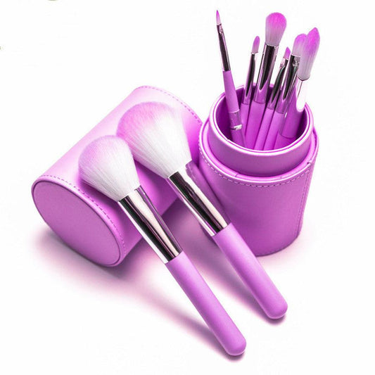 JMT-162058 8-Piece Makeup Brush Set with Wooden Handles for Foundation, Blush, and Eye Shadow Application