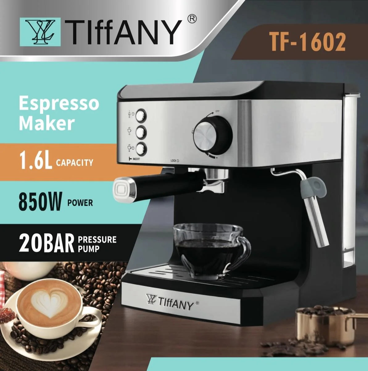 JMT-162058 Automatic Commercial Espresso Coffee Machine with Integrated Milk Tank for Professional Brewing