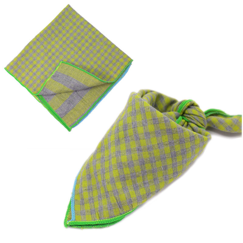JMT-162250 Plaid Double-Sided Cotton Pet Scarf - Stylish Lattice Design for Pets