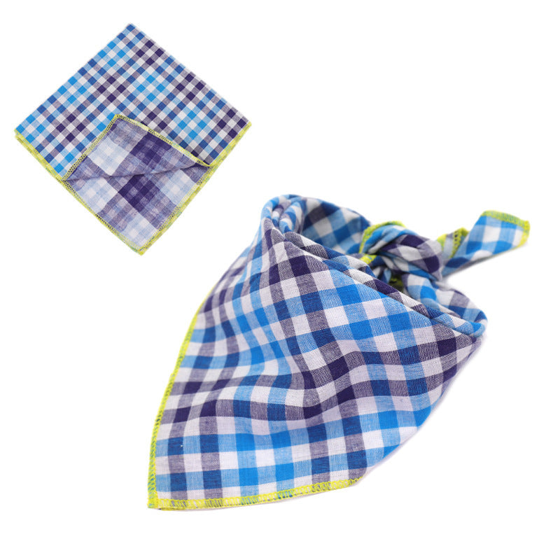 JMT-162250 Plaid Double-Sided Cotton Pet Scarf - Stylish Lattice Design for Pets