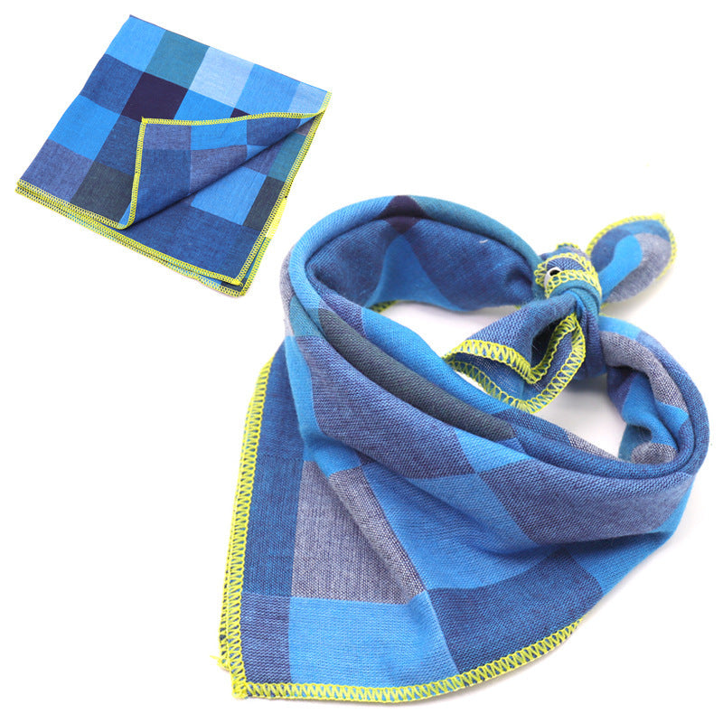 JMT-162250 Plaid Double-Sided Cotton Pet Scarf - Stylish Lattice Design for Pets