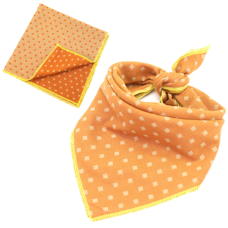 JMT-162250 Plaid Double-Sided Cotton Pet Scarf - Stylish Lattice Design for Pets