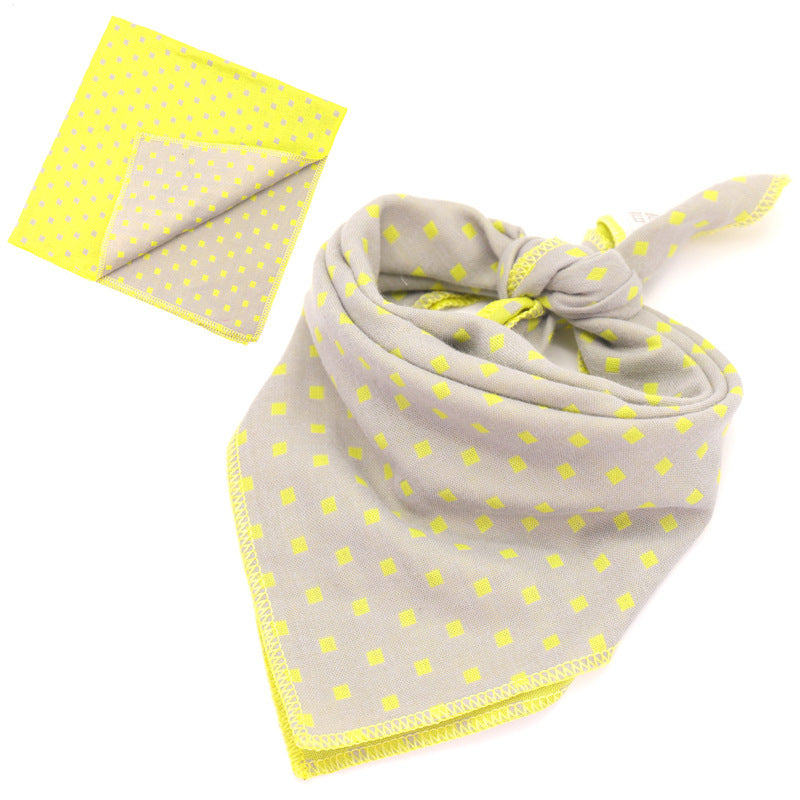 JMT-162250 Plaid Double-Sided Cotton Pet Scarf - Stylish Lattice Design for Pets