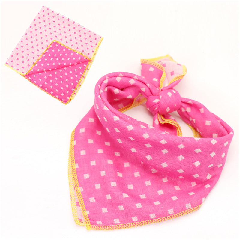 JMT-162250 Plaid Double-Sided Cotton Pet Scarf - Stylish Lattice Design for Pets
