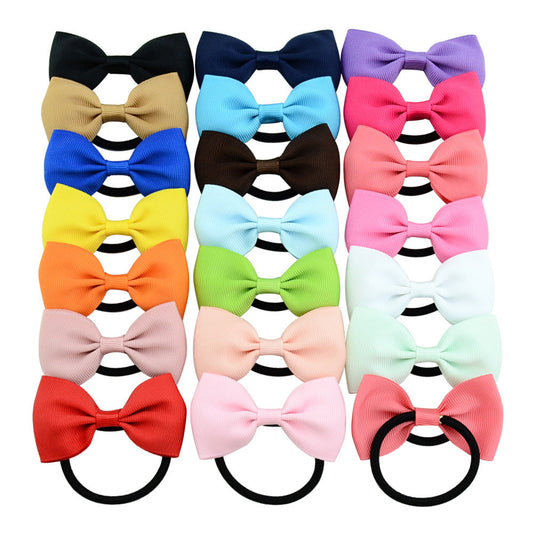 JMT-162314 Fashionable Children's Bow Hair Circle for Girls - Soft Elastic Hoop, 4.5cm Diameter
