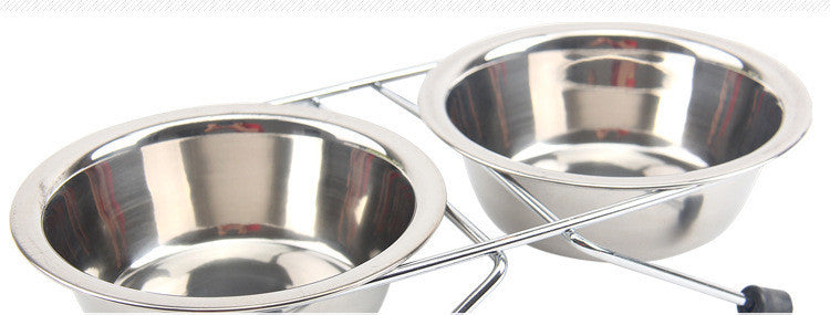 JMT-162954 Stainless Steel Non-Slip Pet Bowl with Bracket - Available in Small, Medium, and Large Sizes