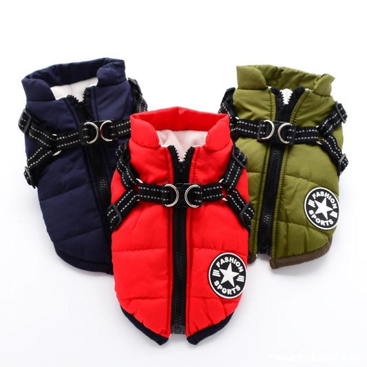 JMT-163402 Cozy Cotton Down Jacket for Pomeranian and Teddy Dogs - Casual Style, Various Sizes