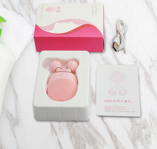 JMT-163466 Rechargeable Electric Facial Cleansing Massager with Waterproof Silicone and Multi-Function Vibrating Feature