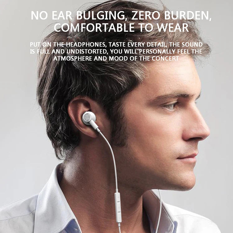 JMT-163594 3.5mm Wired In-Ear Headphones with Microphone and Volume Control for iPhone and Samsung