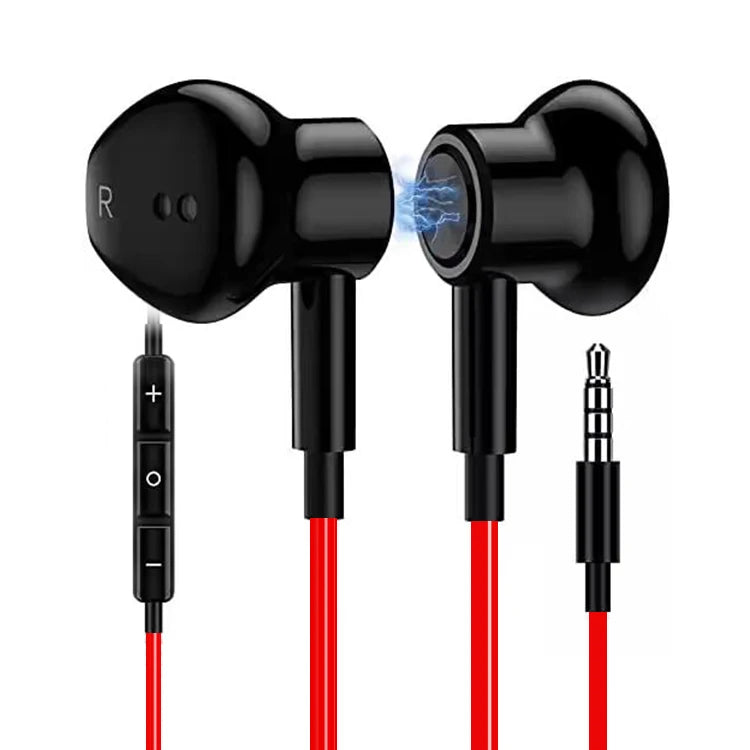 JMT-163594 3.5mm Wired In-Ear Headphones with Microphone and Volume Control for iPhone and Samsung