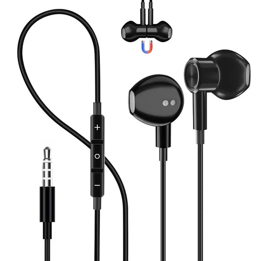 JMT-163594 3.5mm Wired In-Ear Headphones with Microphone and Volume Control for iPhone and Samsung