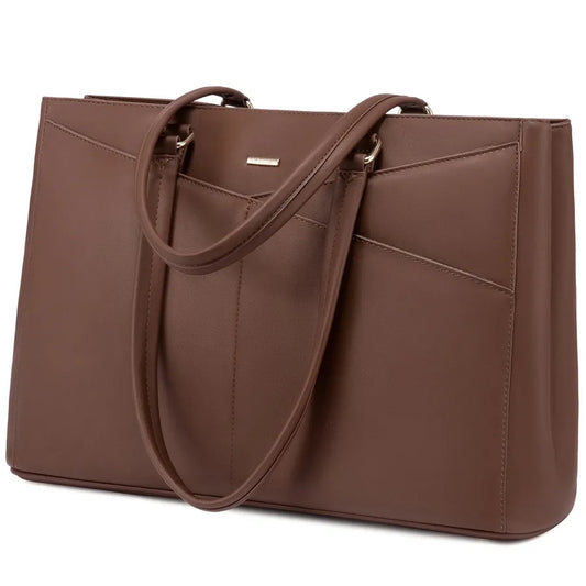JMT-163658 Fashionable PU Leather Tote Bag for Women - Large Handbag and Vintage Laptop Briefcase