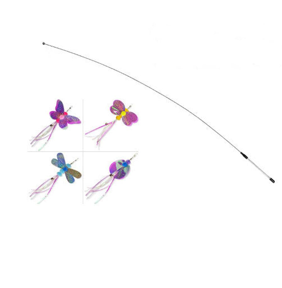JMT-163914 Insect Series Cat Toy with Roll-Up Steel Wire and Colorful Feathers