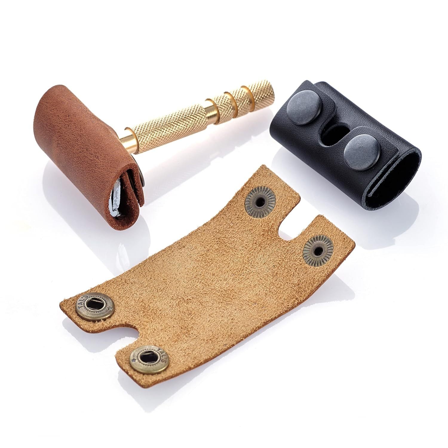 JMT-164170 Genuine Leather Case for Double Edge Safety Razor - Travel Protector Cover