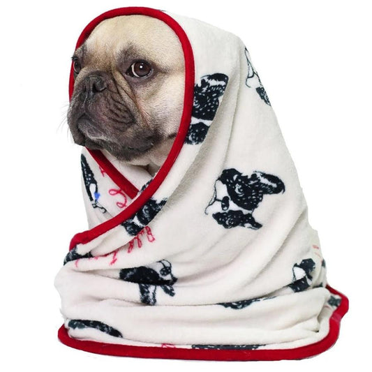 JMT-164234 Cozy Coral Velvet Blanket in Beige Bull Head - Soft and Versatile for Pets and Babies, 70cm x 100cm
