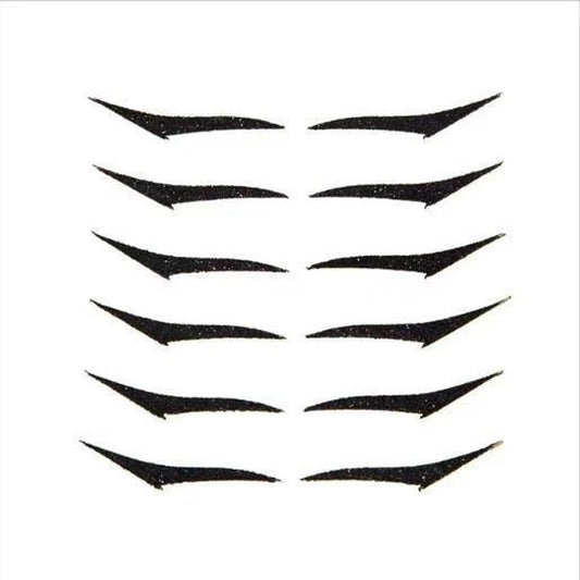 JMT-164362 Reusable Eyeliner Stickers for Effortless Big Eye Makeup - 6 Pairs, 12 Total Stickers in OPP Bag