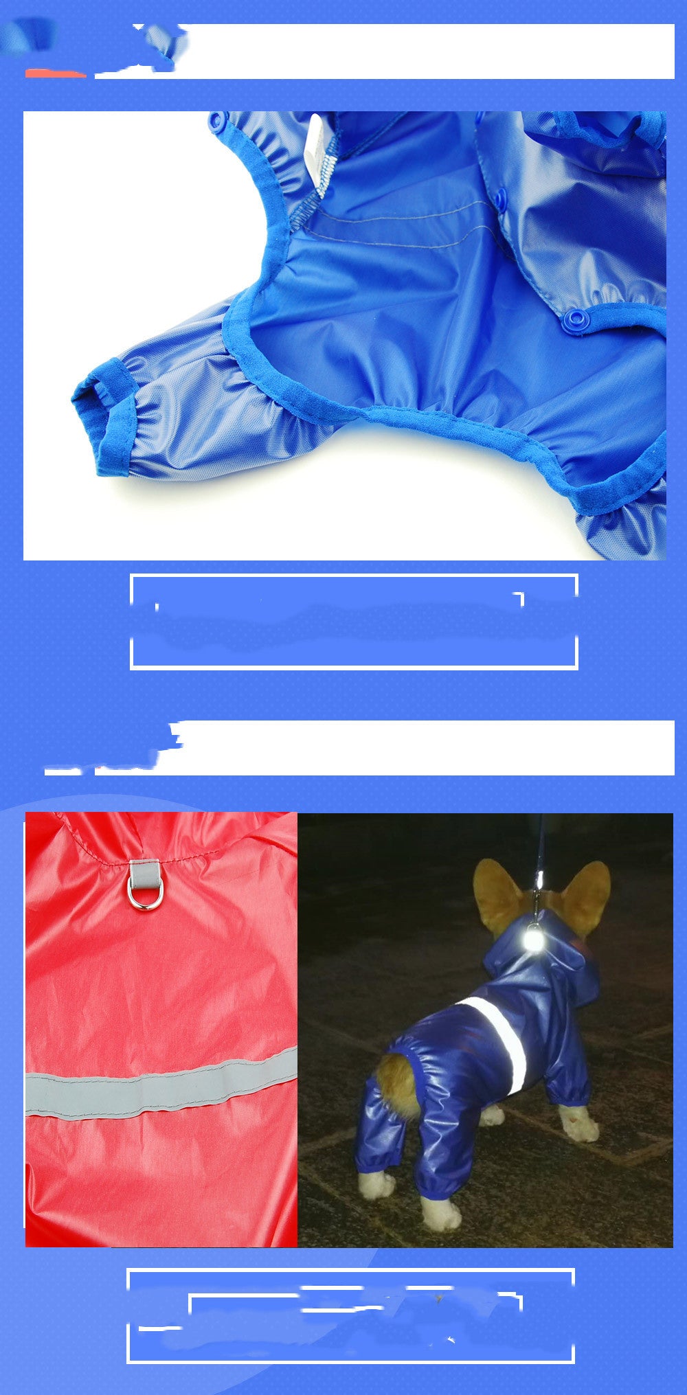 JMT-164554 Waterproof Reflective Boxer Jumpsuit for Pets with Breathable Material