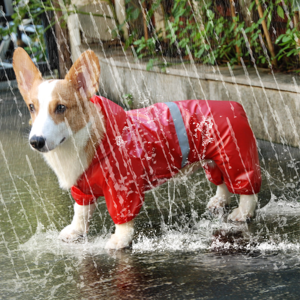 JMT-164554 Waterproof Reflective Boxer Jumpsuit for Pets with Breathable Material