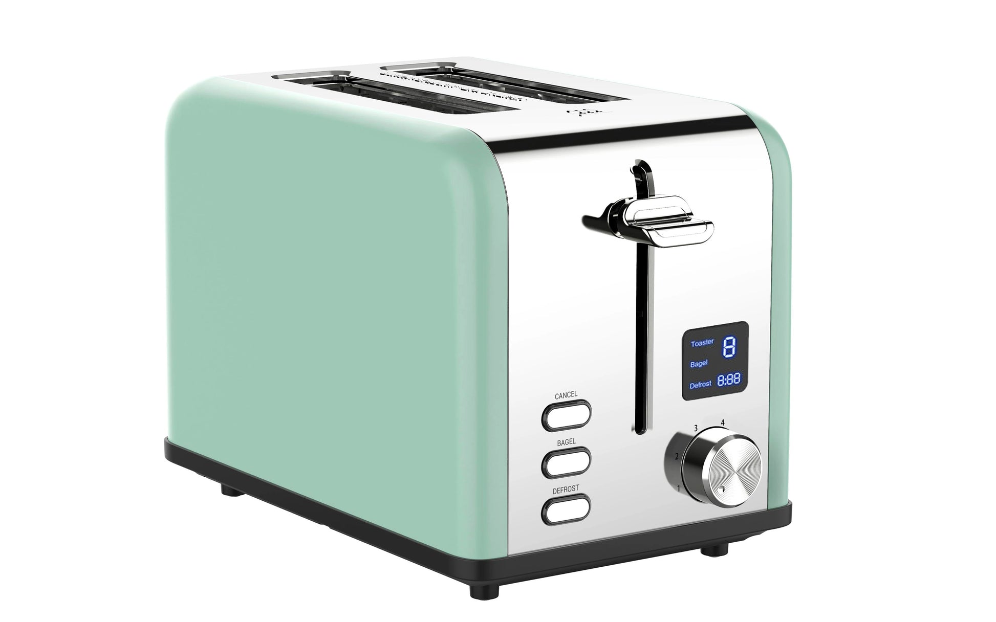 JMT-164746 Stainless Steel Electric 2-Slice Toaster with LED Display for Efficient Cooking