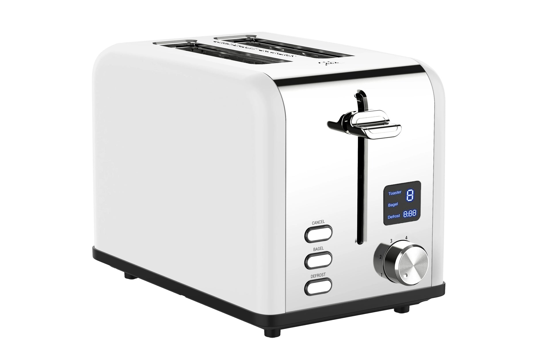JMT-164746 Stainless Steel Electric 2-Slice Toaster with LED Display for Efficient Cooking