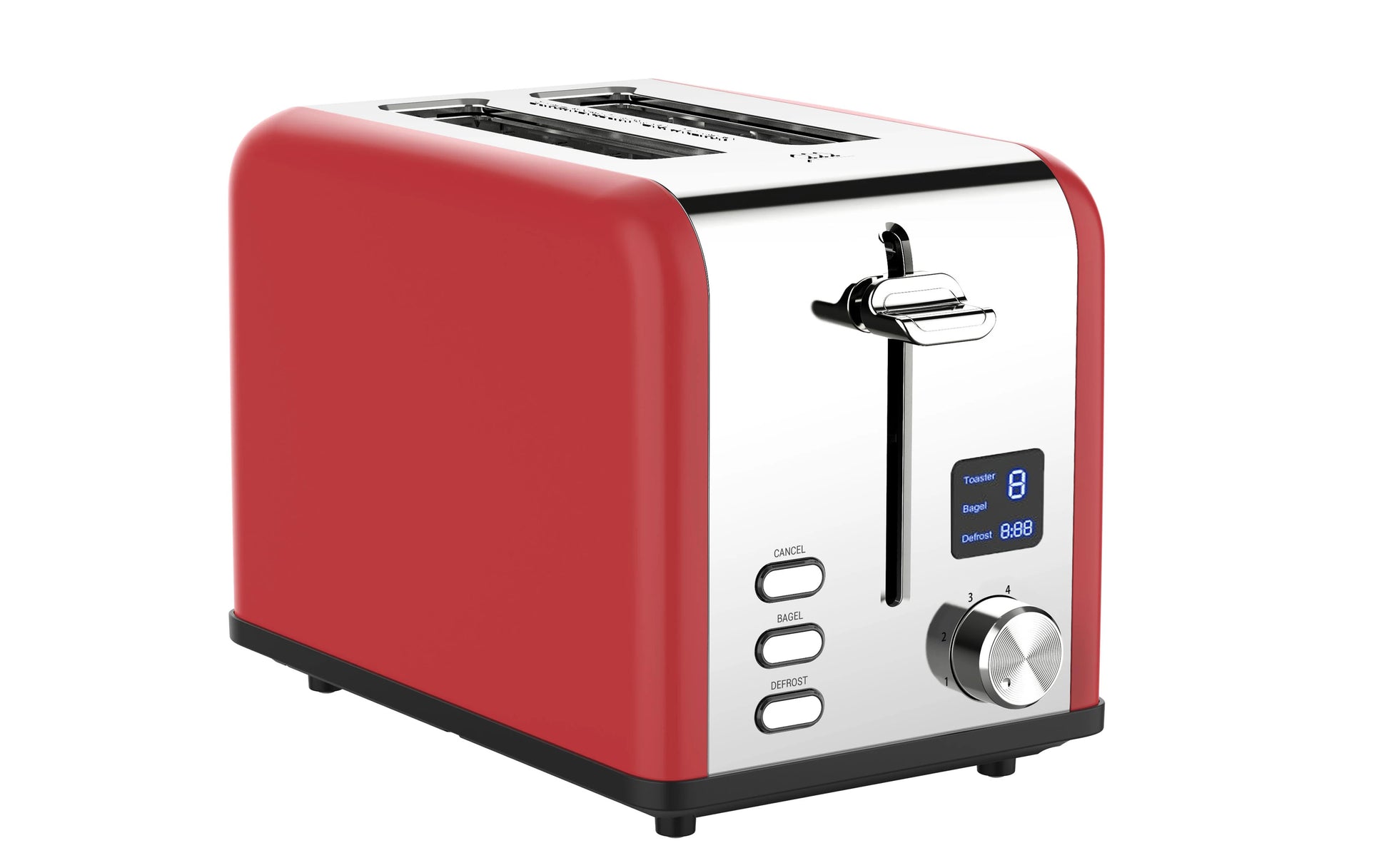 JMT-164746 Stainless Steel Electric 2-Slice Toaster with LED Display for Efficient Cooking