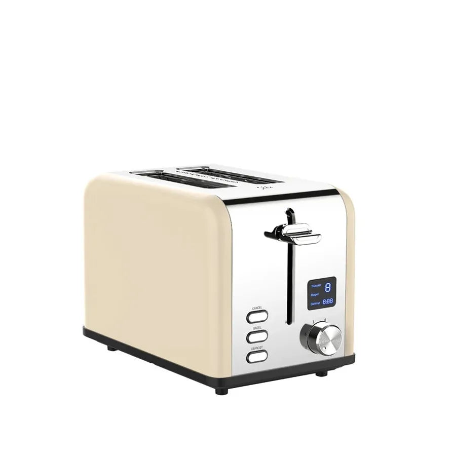 JMT-164746 Stainless Steel Electric 2-Slice Toaster with LED Display for Efficient Cooking