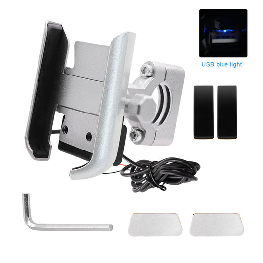 JMT-164938 Adjustable 360-Degree Rotatable Mobile Phone Holder for Motorcycles and ATVs - Aluminum Alloy Design