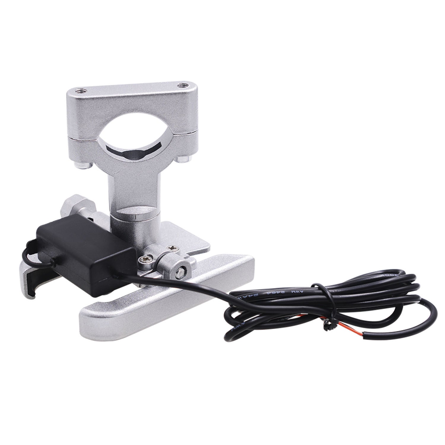 JMT-164938 Adjustable 360-Degree Rotatable Mobile Phone Holder for Motorcycles and ATVs - Aluminum Alloy Design