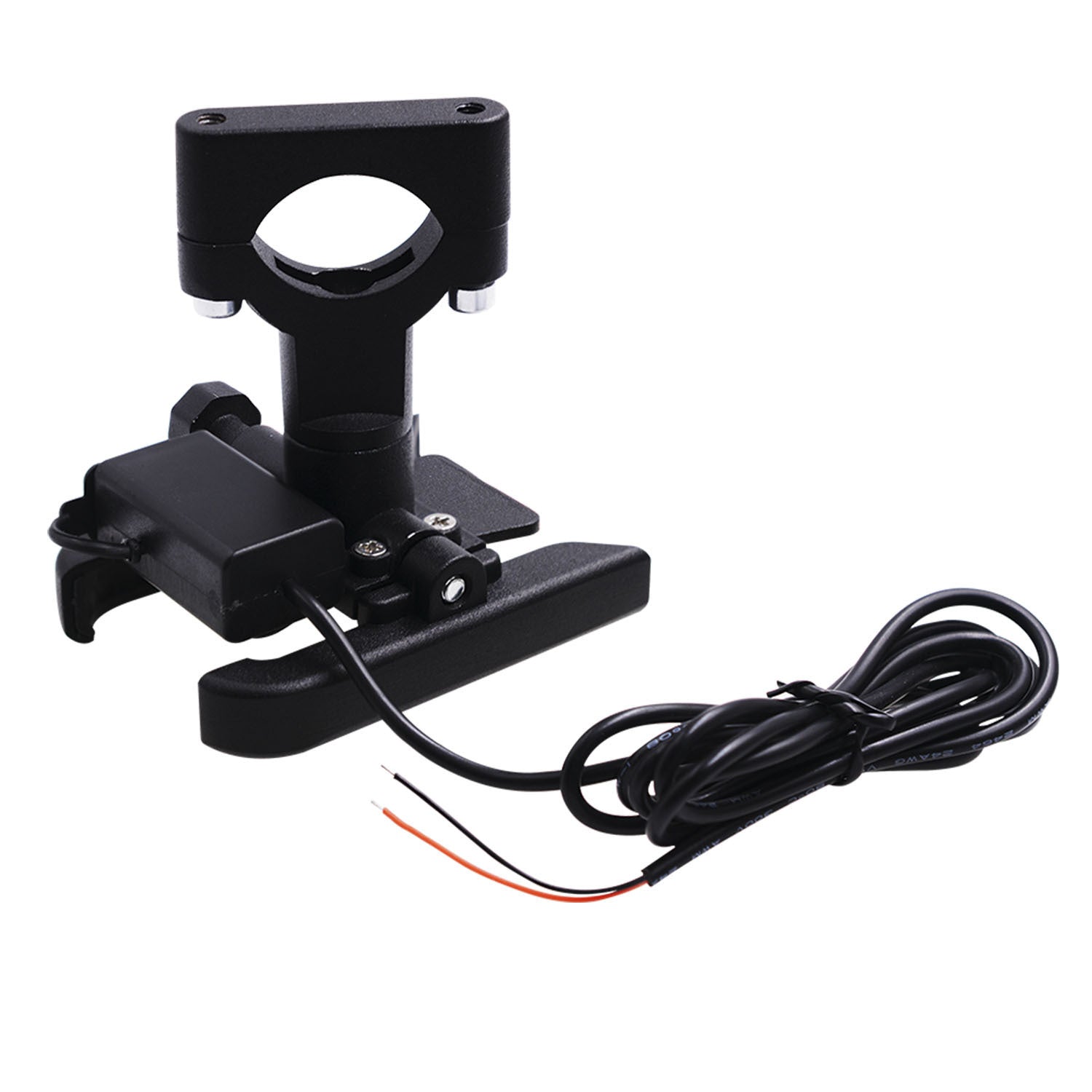 JMT-164938 Adjustable 360-Degree Rotatable Mobile Phone Holder for Motorcycles and ATVs - Aluminum Alloy Design