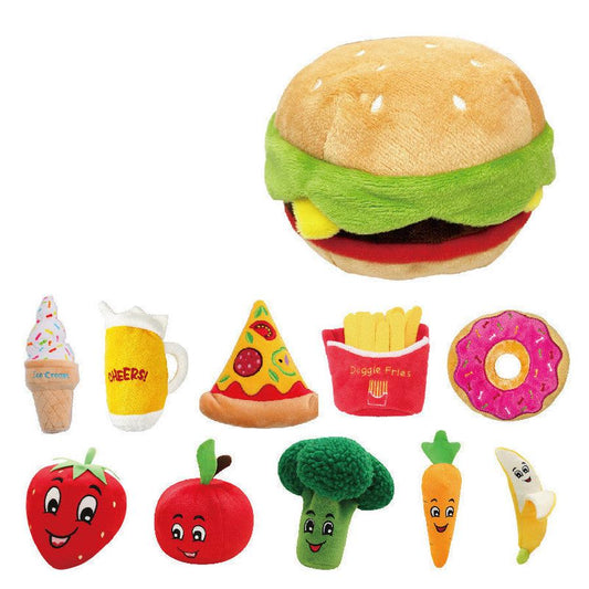 JMT-165066 Cute Pet Voice Sounding Toy - Assorted Food & Drink Designs for Dogs