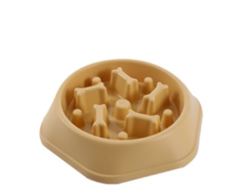 JMT-165258 Bone Shaped Slow Feed Dog Bowl for Choke Prevention, Made from Durable Plastic